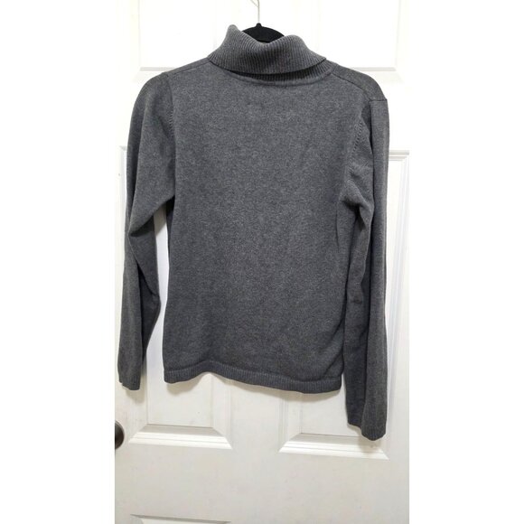 Christine Alexander Gray Turtleneck Sweater Women's S 88% Cotton 10% Nylon 2% Sp - Picture 2 of 6